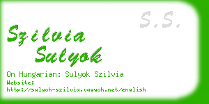 szilvia sulyok business card